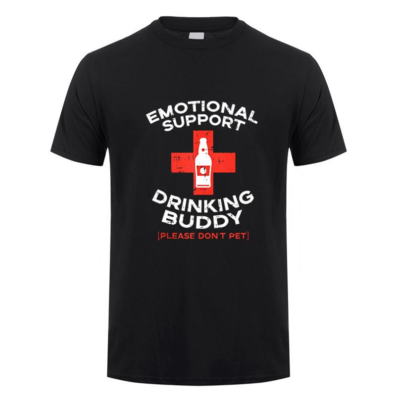 Summer Casual Unisexs Tshirt Emotional Support Drinking Buddy Adult Funny Drinking T Shirt Unisex Tops Tee DY317