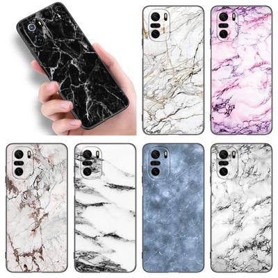 Черный и белый мраморный чехол для телефона Xiaomi POCO F2 F3 M2 M3 M4 X3 X4 Pro NFC F4 GT 5G F1 X2 C3 C31 C40 M5S TPU черный чехол