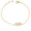 [R3515] - White Gold 'Plume' Gold Plated Bracelet - 20x8 Mm