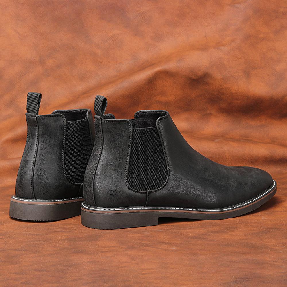 HECRAFTED SHOES/ Зимние мужские ботинки из искусственной кожи