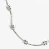 Chanel Классическое металлическое ожерелье с отделкой логотипом Double C для женщин, серебряное ABE255-B18058-NZS81