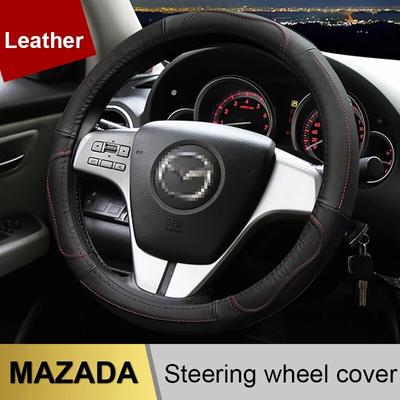 Чехол на руль автомобиля из натуральной кожи, Нескользящий для всех Mazda 3 2004-2013 2009 2014 2015 Mazda Axela, автоаксессуары