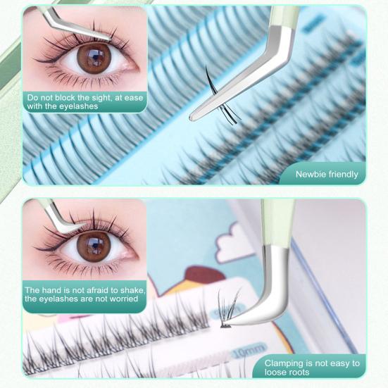 Eyelash Tweezers Stainless Steel 3D Accurate Clip Lash Extensions Supplies Tool Efficient Eyelashes Tweezers for Precise Application