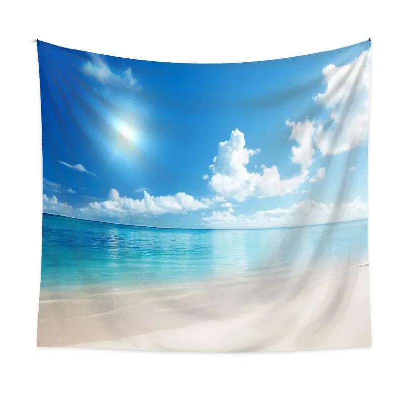 Гостиная Спальня Гобелен Природный Пейзаж Пляжный Принт Узор Модный Домашний Декор Гобелен
