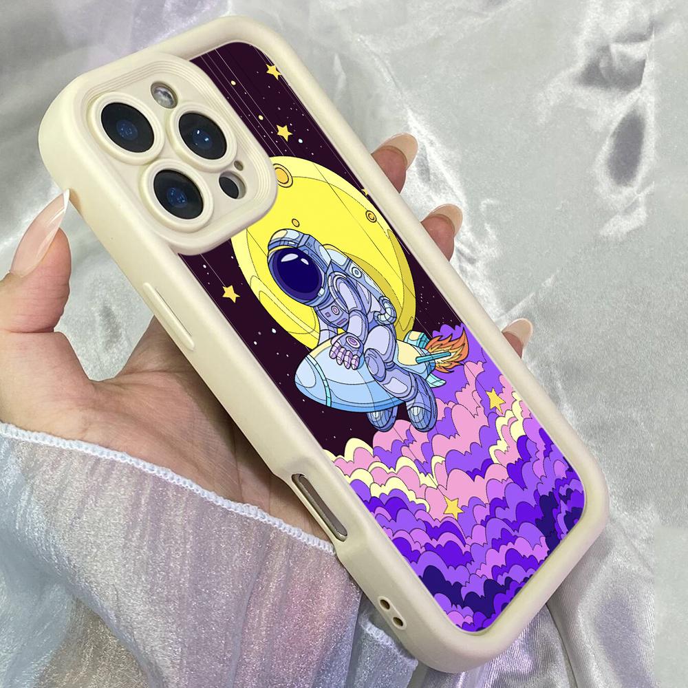 JT28 Астронавт Космическое Путешествие Чехол для Телефона для iPhone 17 Pro Max Samsung S26 Ultra A17 A16 A06 A07 Xiaomi 15T Redmi Note 14 Pro Plus Мягкий ТПУ Чехол