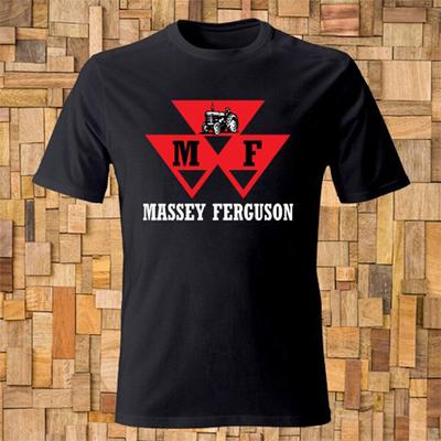 Логотип трактора Massey Ferguson Мужской#039;s Черная футболка Размер S5XL Унисекс Футболка