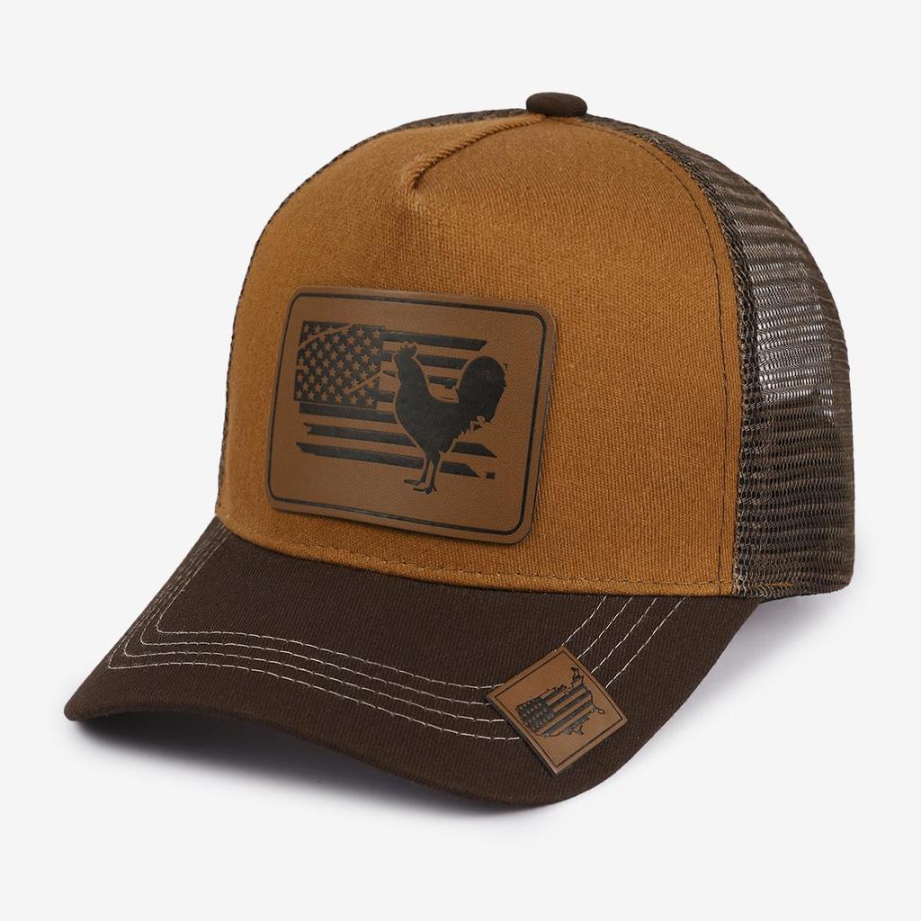 Модная Бейсболка с вышивкой животного и кожаной этикеткой: Европейский и американский дизайн в корейском стиле с утиным клювом