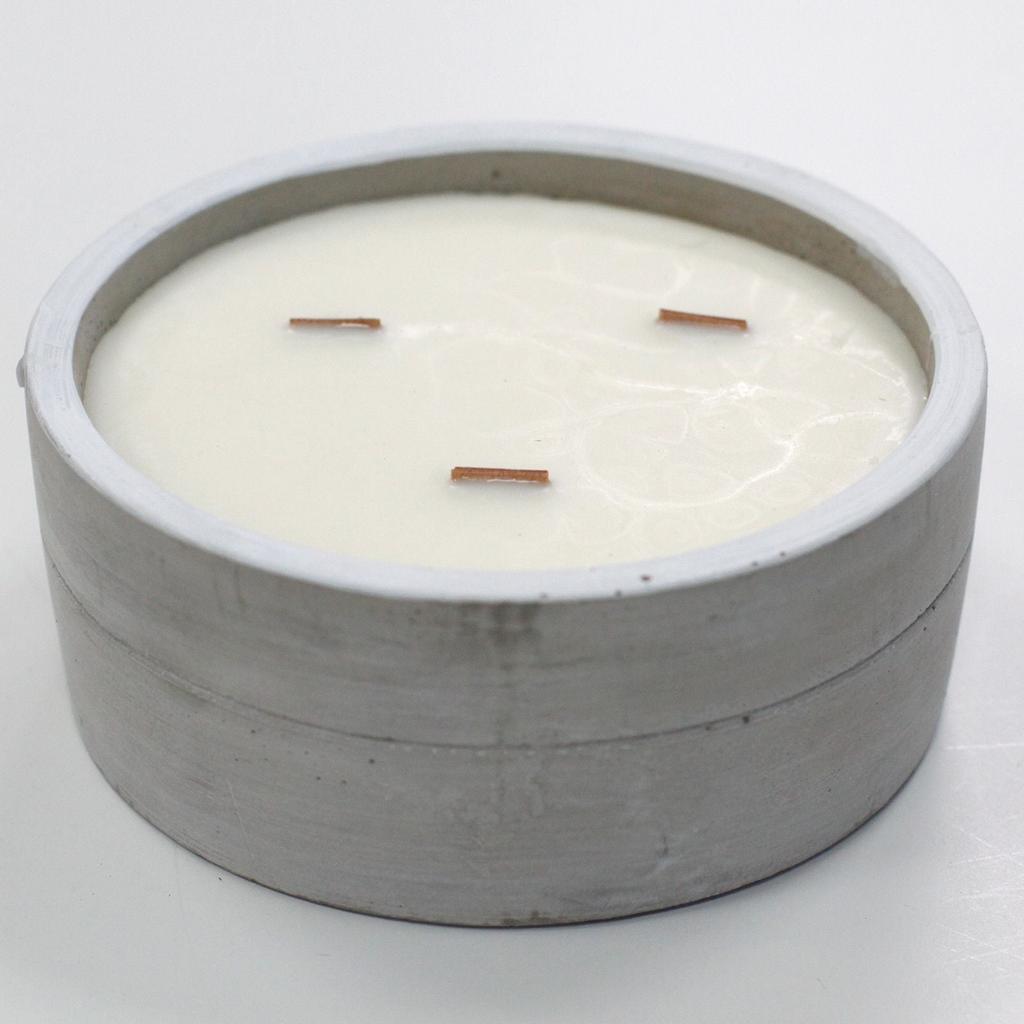 Patchouli and Dark Amber Concrete Candle Wooden Wick