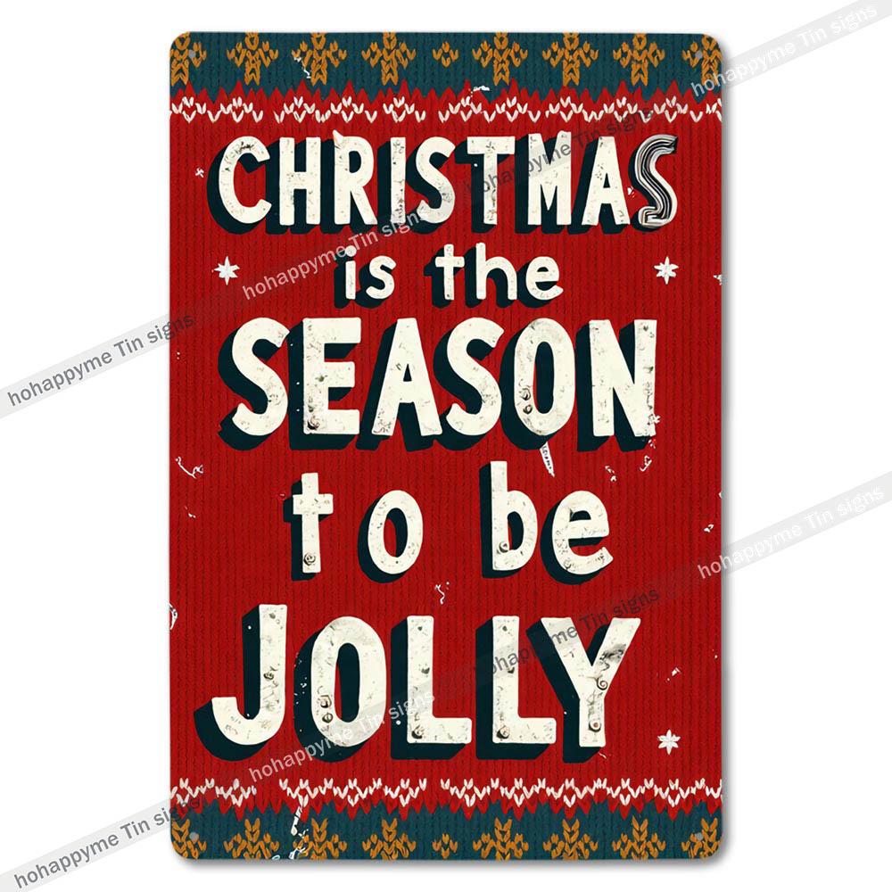 Retro Metal Signs Christmas Quotes Home Decor Wall Art Vintage Tin Plaques Family Holiday Decoration