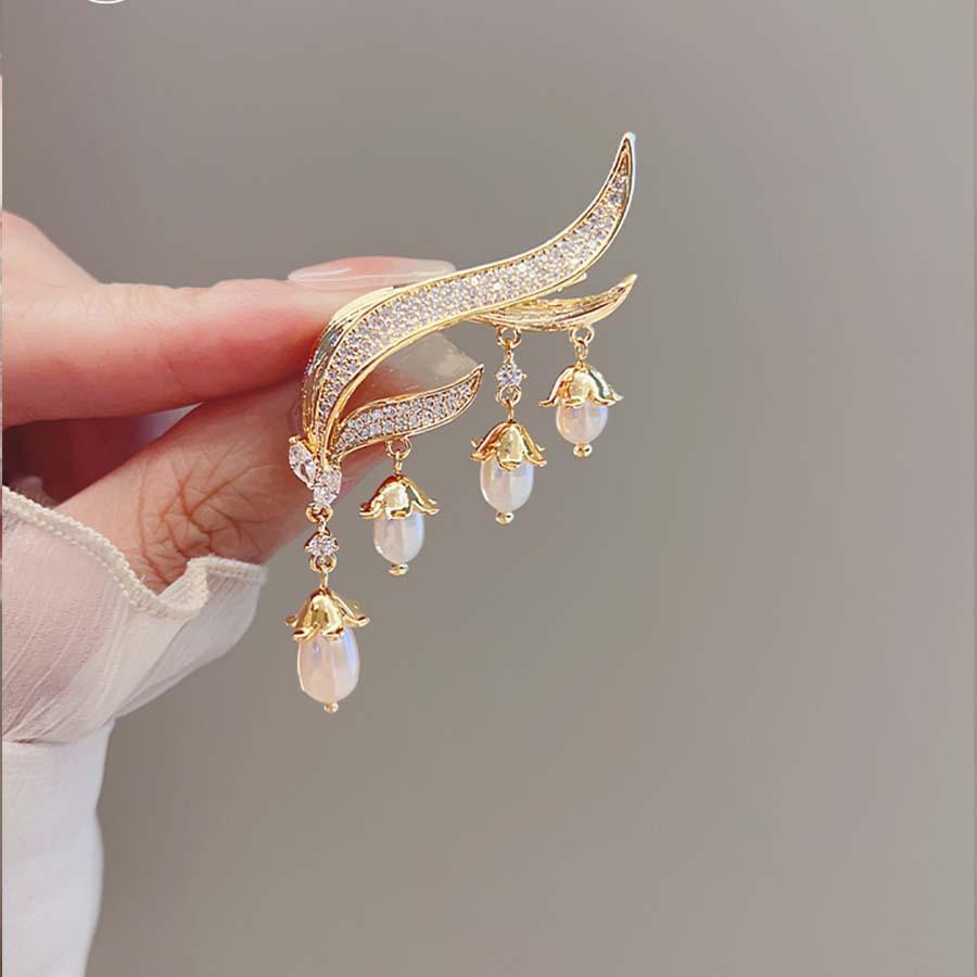 High-End Brooches, Women'S Sense Of Luxury, Niche, High-End Pins, Elegant Temperament, Fixed Clothes, Suits, Pearl Jewelry