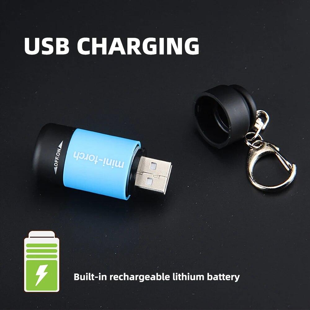 МИНИ USB перезаряжаемый фонарик брелок-фонарик на палец фонарь для кемпинга подходит для чтения врачом на открытом воздухе