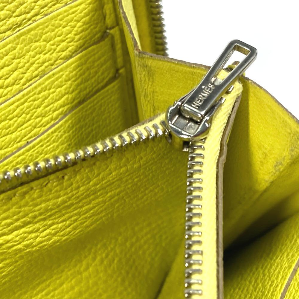 HERMES Long wallet Azap Long Zip Around Long Wallet Chevre yellow