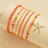 6pcs Stretch Beach Rice Beads Elastic Anklet Multilayer Anklet Set New Beach Jewelry