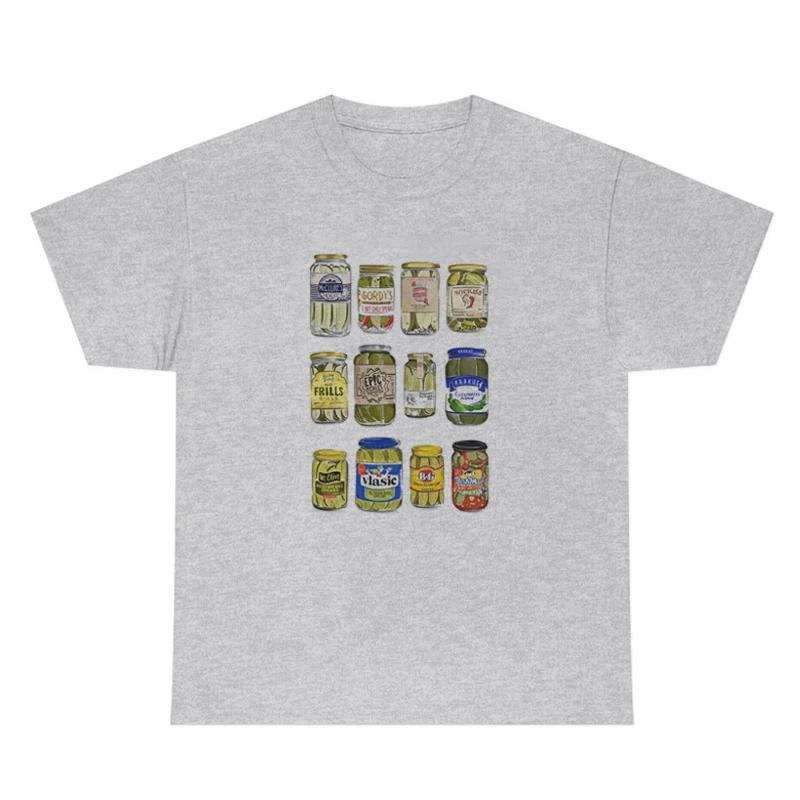 Canned Pickles Vintage TShirts Women Cute Funny Pickle Lovers Tshirts Short Sleeve Trendy Fashion Pickle Jar Tee Shirt Tops