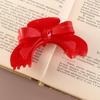 Acetate Acetic Acid Bow Hair Claw New Year Red Bownot Grab Clip Personalized Red Hair Clip  Daily
