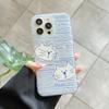 Белый фон IMD Чехол для мобильного телефона Синий Двойной Кот ТПУ Новый Мягкий чехол для пары Милый Мягкий край Простой Всесторонний Чехол с большим отверстием
