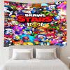 Brawl-Stars Print Tapestry, Backdrop, Easy Setup, Ideal for Bedroom, Office & Living Room, with Aesthetic Wall Hanging Decor.
