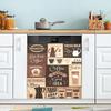 Coffee Topics Cafe Design Dishwasher Magnet Cover Magnetic Sticker Dish Washer Door Panel Cover Fridge Appliance Magnet Decal Sheet Kitchen Decor