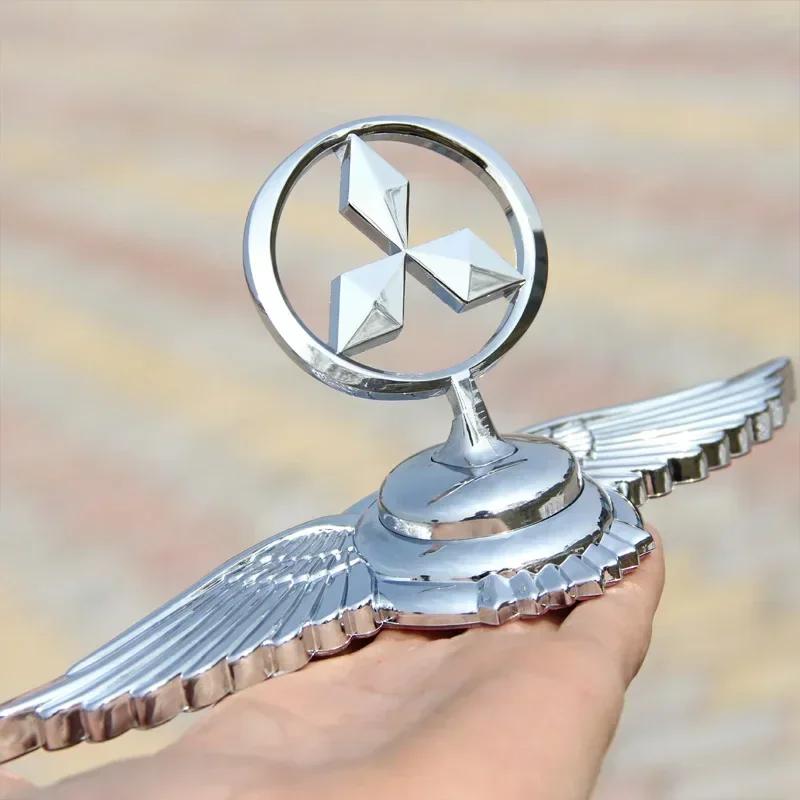 knpc3 For Mitsubishi L200 Pajero RALLIART ASX Lancer Outlander Mirage Eclipse Car Metal Chromed Emblem Front Hood Badge Decoration