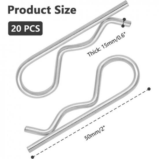 20 шт. R-образные шплинты, U-образные шплинты для фаркопа, Шплинты-пружины из нержавеющей стали