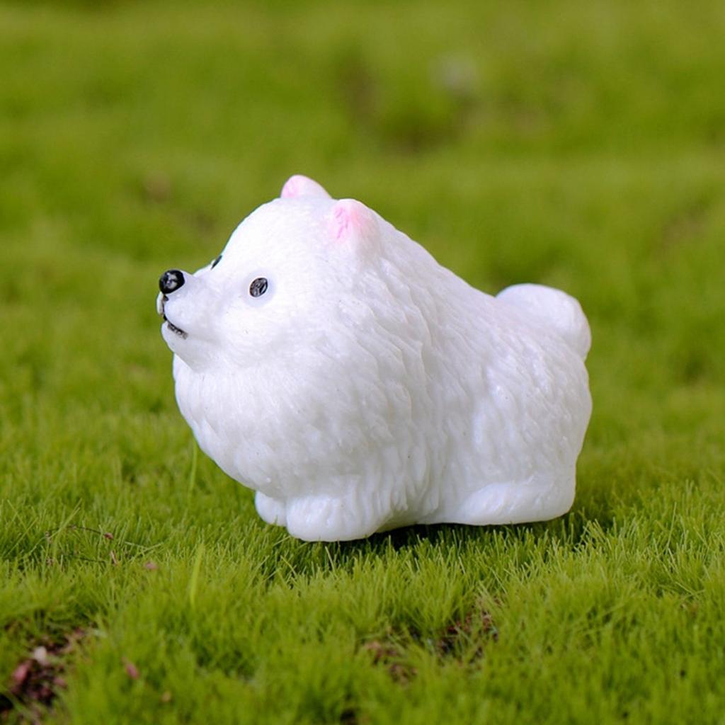 Home Decor Cute Mini Resin Puppy Statue Figurines Cake Decoration Animal Miniature Dog Ornament