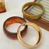 SHIXIN 3 Style Retro Brown Green Thick Resin Acrylic Bracelet for Women Minimalist Round Stackable Bangle Bracelet Party Jewelry