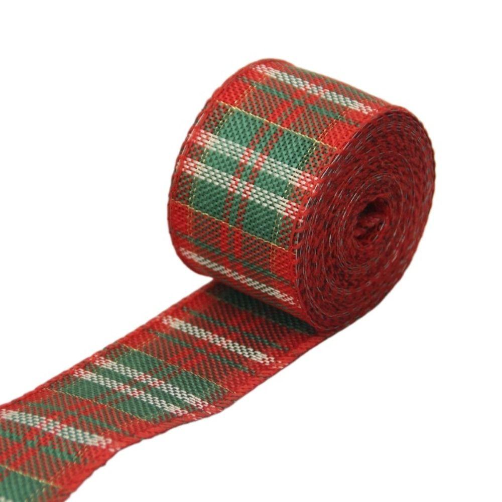 Red Black Lattice Linen Ribbon Imitation Linen Lattice Ribbon Christmas Plaid Ribbon Gift Wrapping