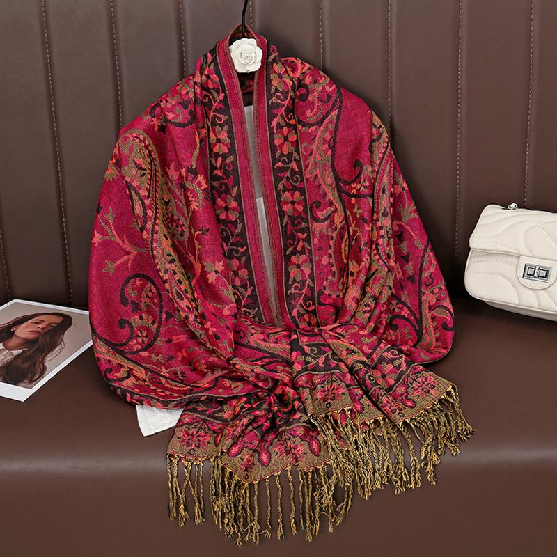 Роскошная зимняя кашемировая шаль из пашмины, женская накидка, теплые осенние шарфы с дизайнерским принтом, женские платки, хлопковые палантины, шарф