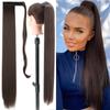 Natural Long Straight Ponytail Hair Synthetic Extensions Heat Resistant Hair 34 Inch Wrap Around Pony Hairpiece for Women