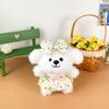 Bow Floral Skirt Dog Plush Doll Soft Fill Keychain Backpack Pendant Gift Holiday