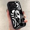 Модный Чехол Для Телефона С Принтом Черепа Для iPhone 16 15 14 13 12 11 Pro Max XS X XR 7 8 SE Утолщенный Силиконовый Мягкий Задний Чехол