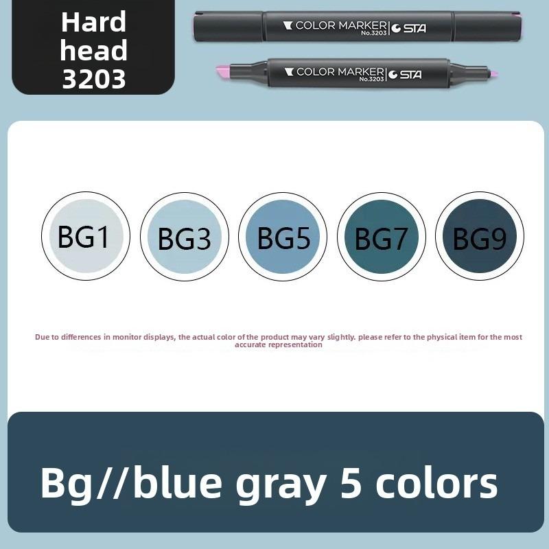 Gray Marker Set Alcohol-Based Art Markers Dual-Tip Brush for Sketching, Painting, Graffiti, Comics, and School Art