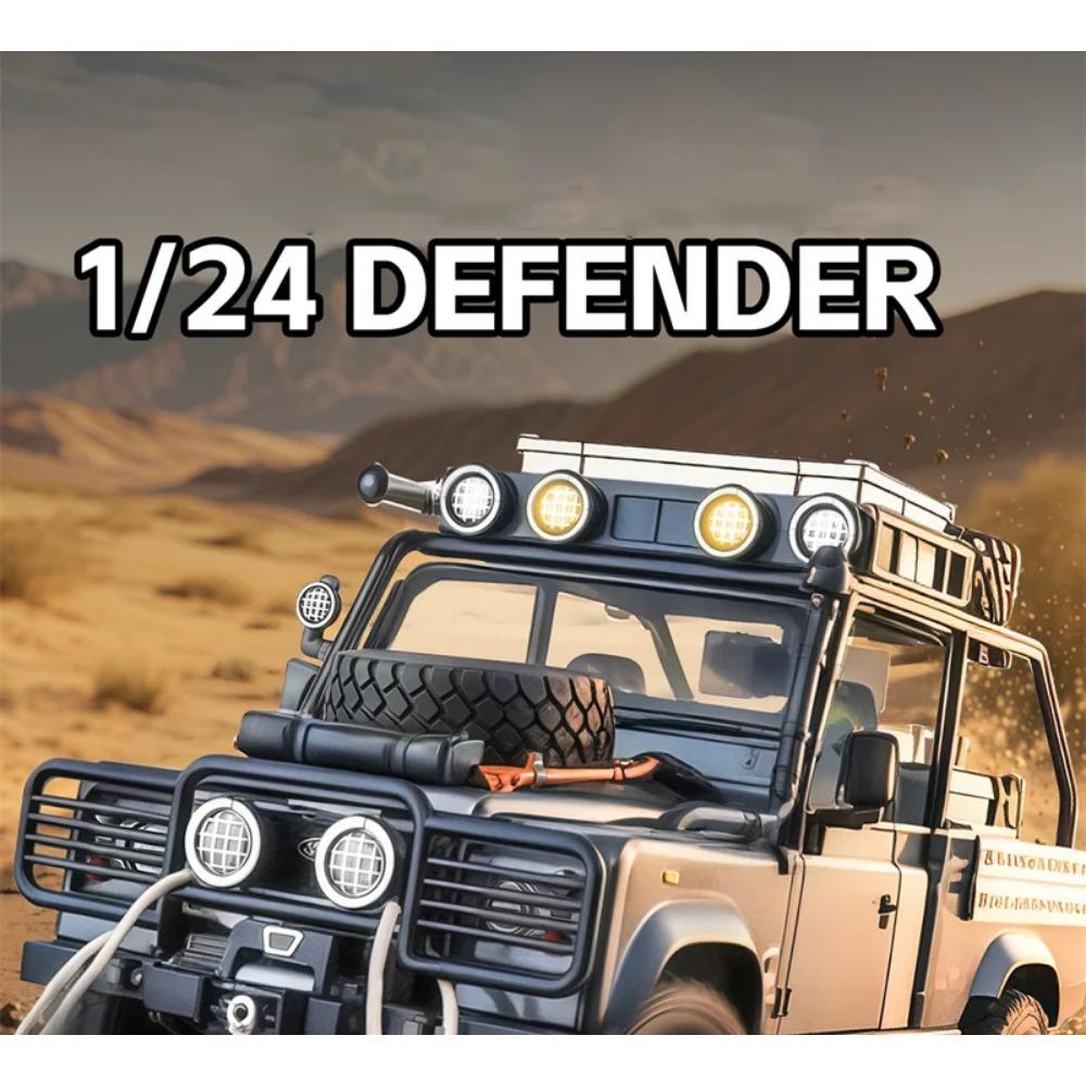 1/24 Land Range Rover Defender 110 Tomb LE Сплав Пикап Модель автомобиля Литые под давлением Внедорожники Модель автомобиля Звук Свет Детская игрушка Подарок