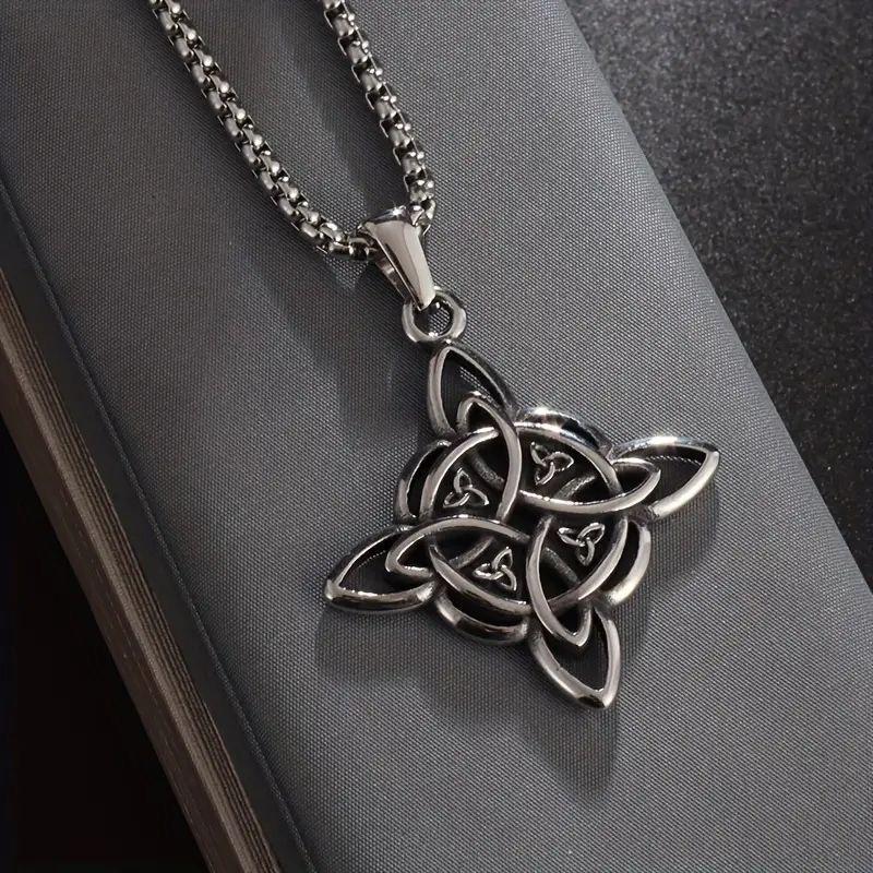 1pc Classic Wiccan Witch Knot Irish Celtic Knot Trinity Knot Pendant Necklace for Men Women Fashion Lucky Amulet Jewelry Gift