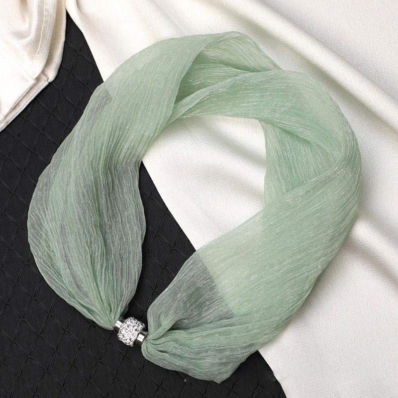 1 шт. Магнитная застежка Текстура Однотонный Универсальный шарф Модные тканевые аксессуары Тонкая версия Шифоновая пряжа