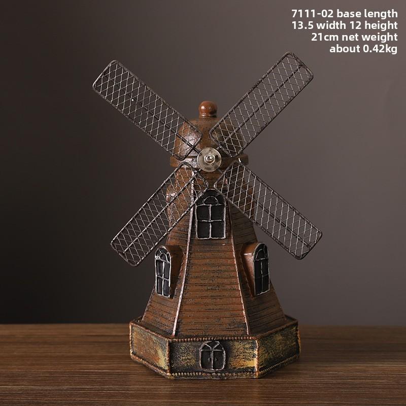 Modern Minimalist Dutch Windmill Resin Ornament For Home Office Shelf Decor