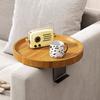 Adjustable Wooden Mini Side Table Round Couch Arm Side Holder Sofa Arm Rest Organizer  Family