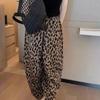 Брюки летние женские большие размеры свободные пижамные брюки леопардовые универсальные повседневные брюки с высокой талией