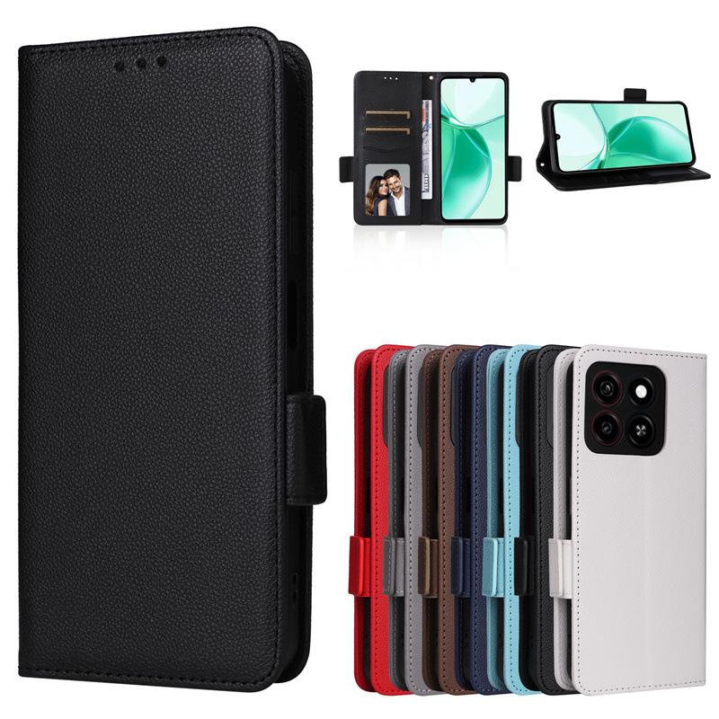 Чехлы-книжки для ZTE Blade A35/Blade A55 Кожаный чехол [Flip Vintage Leather] Кошелек противоударный прочный ретро-чехол для телефона