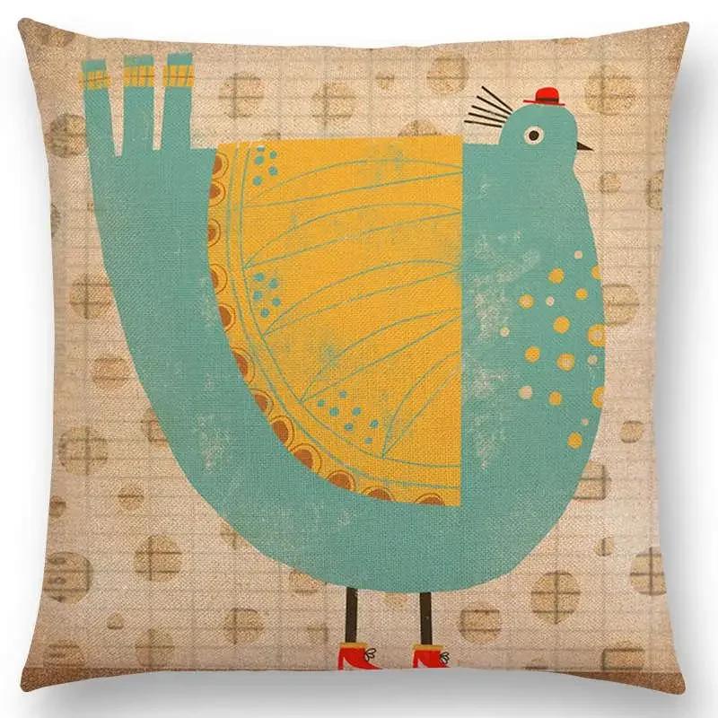 Абстрактная Фэнтези Животные Живопись Наволочка для Подушки-Пледа на Диван Такса Сова Кошка Собака Белка Кролик Лиса Слон