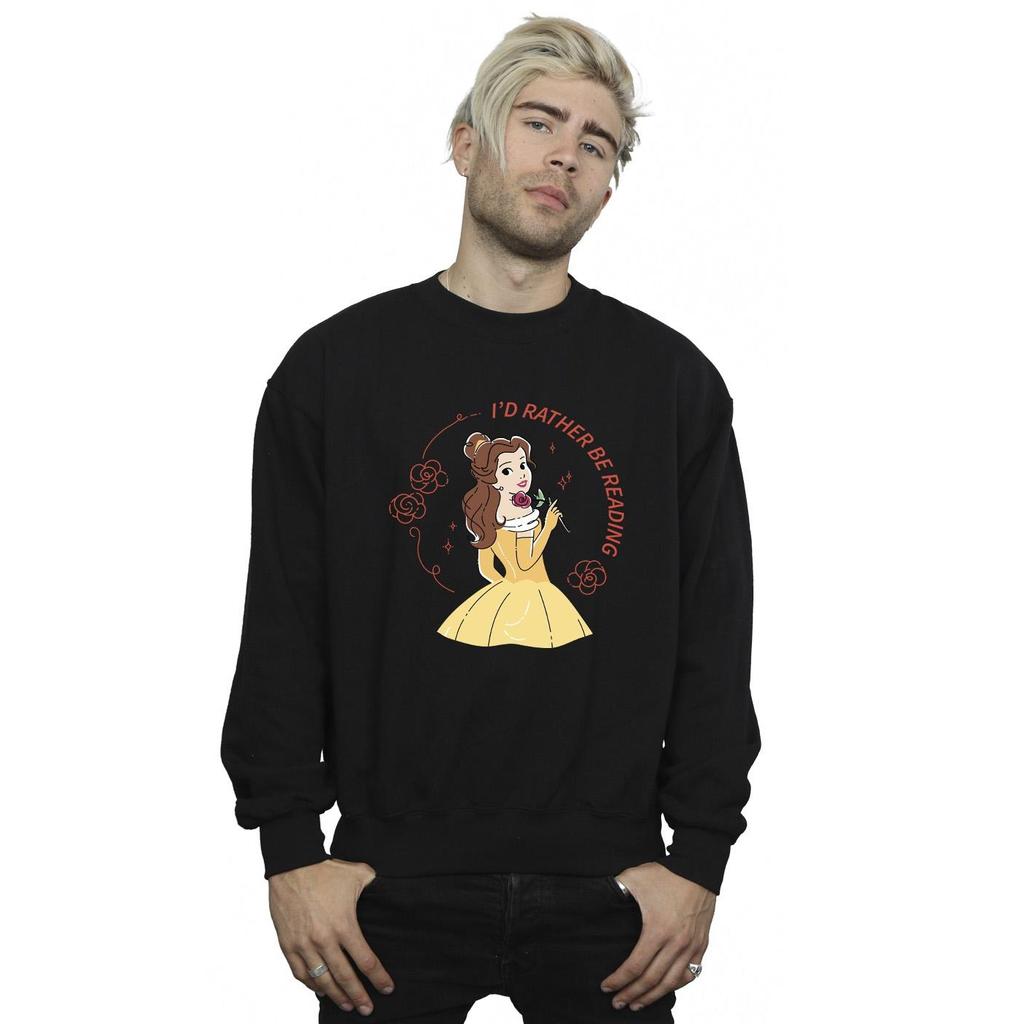 Disney Mens Beauty And The Beast IÂ´d Rather Be Reading Sweatshirt