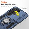 KEYSION Противоударный защитный чехол для Samsung S25 Ultra 5G Slide Camera Защитное кольцо-подставка для телефона Чехол для Galaxy S25+ S25 Ultra