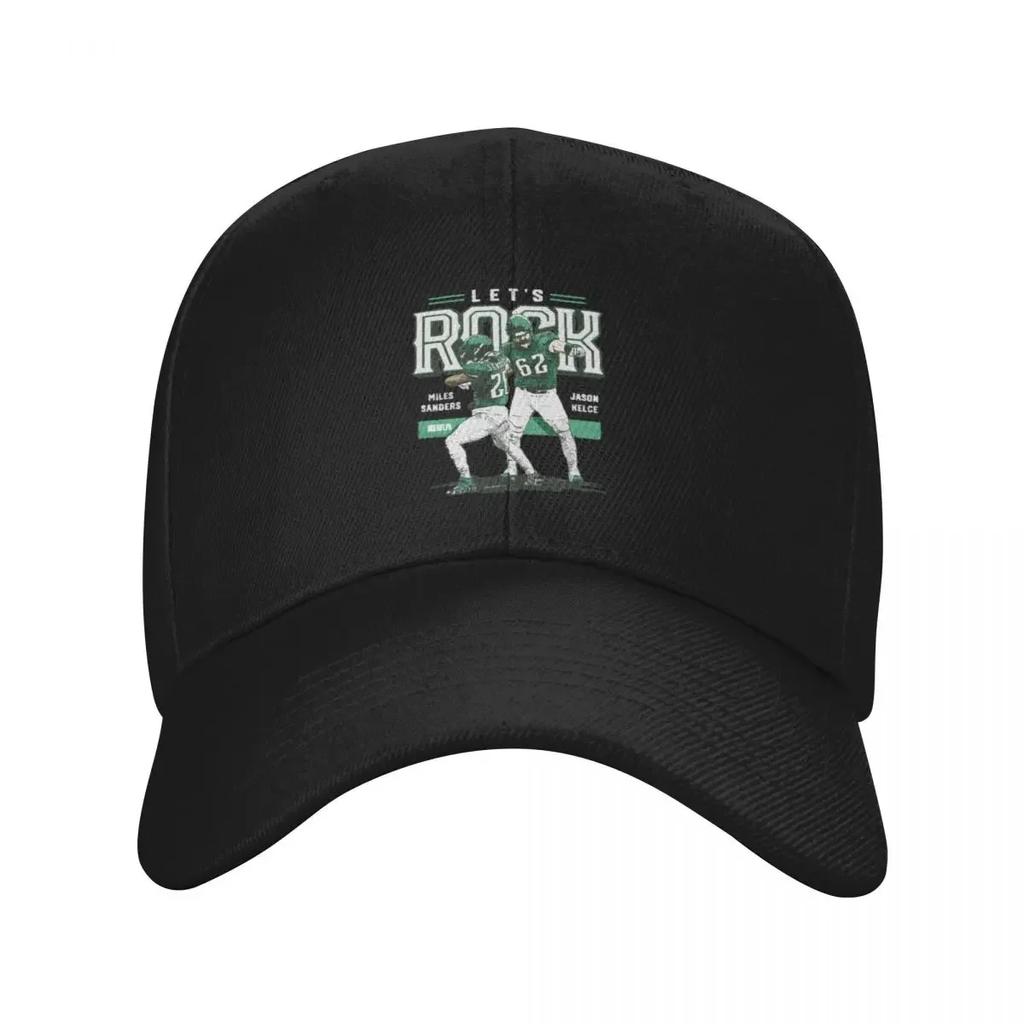 Jason Kelce and Miles Sanders let's rock Baseball Cap hard hat summer hat Snapback Cap luxury Women cap For Women 2025 Unisex's