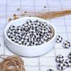 40pcs 16mm Buffalo Plaid Wood Beads Black White Checked Checked Beads Round Beads  Home Wall Decor