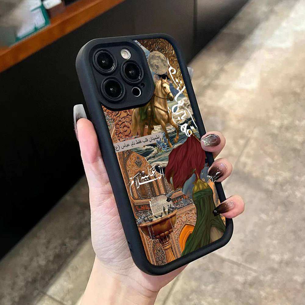 Чехол для телефона Имам Хусейн Шиитский Али Для iPhone 17,16,15,14,13,12,11,Pro,Max,Plus,X,XS,SE4,E,Mini Черный Утолщенная рамка Чехол