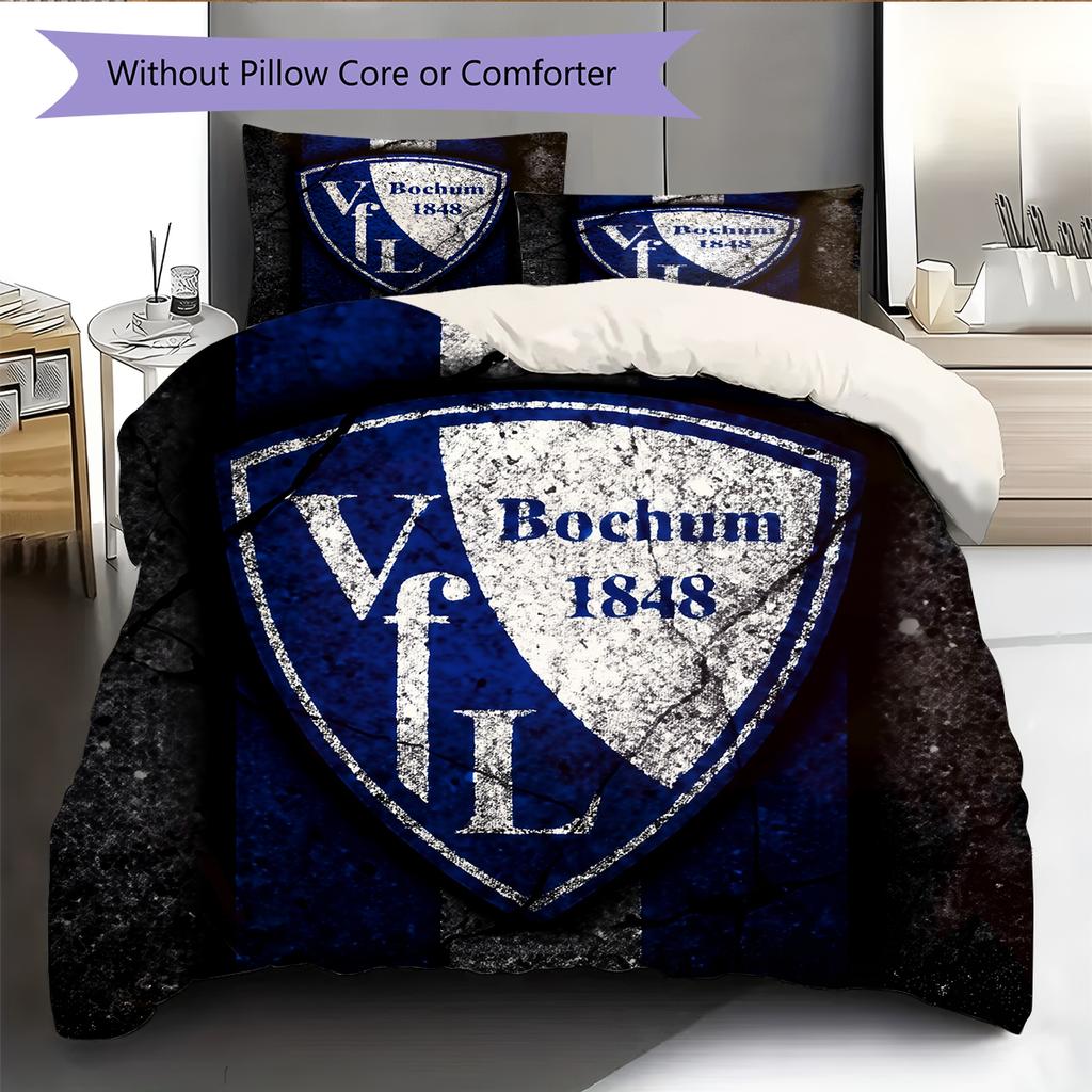 Bochum Pattern Bedding Home Decoration Birthday Gift (1 * duvet cover + 2 * pillowcase, without core)
