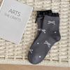 Носки с кружевными оборками для женщин, милые носки для девочек JK Lolita Kawaii, милые носки для принцесс, милые носки с бантом в балетном стиле, черные, белые, серые, длинные носки, подарки