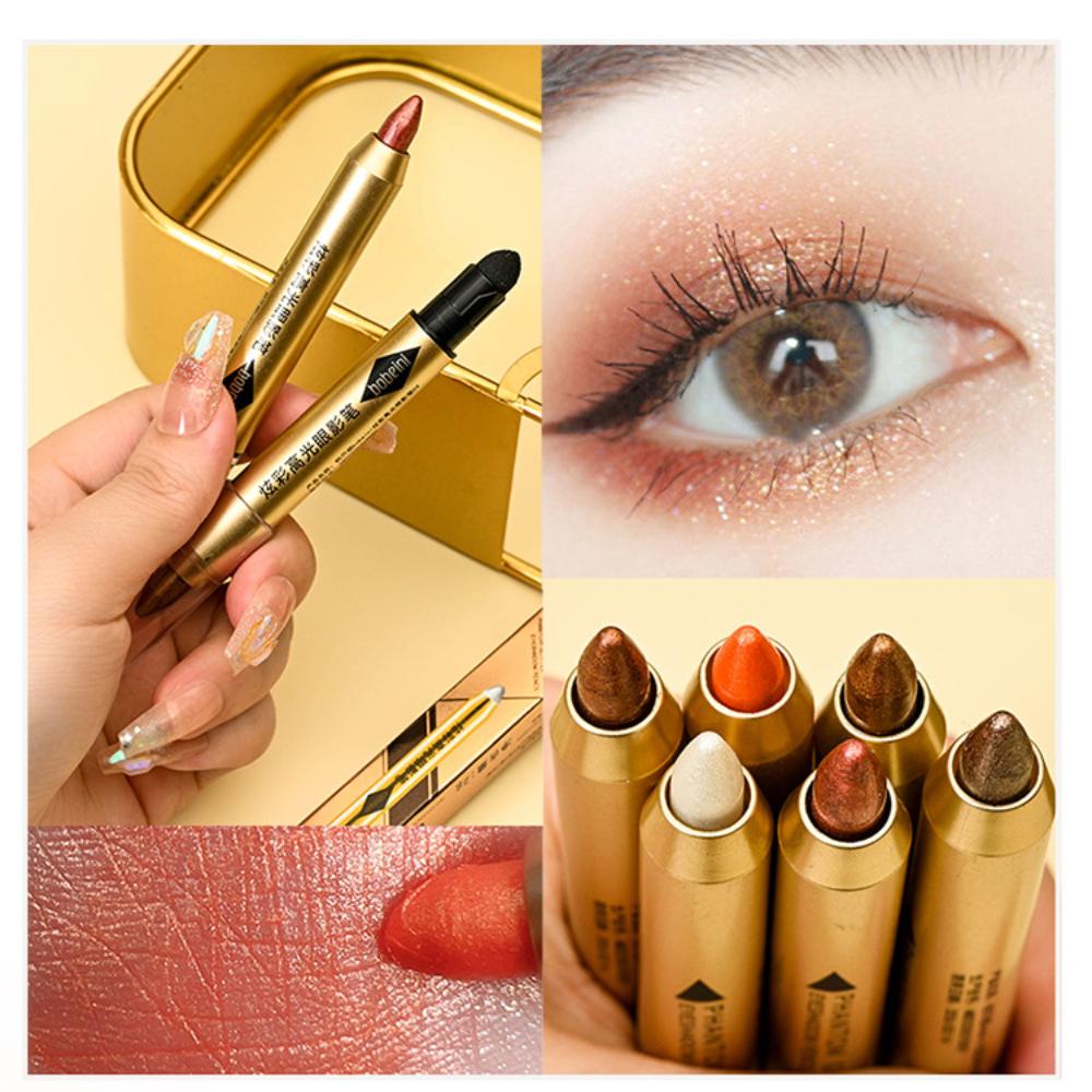 2 в 1 Перламутровые тени для век Помада-карандаш Водостойкие блестящие матовые тени для век Макияж Высокопигментированные тени для век под складкой для женщин Карандаш для век