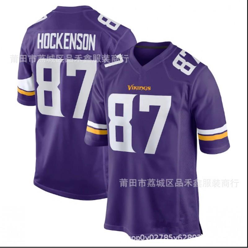 Mens Minnesota Vikings NFL Football Jersey Joshua Dobbs 15 Cotton Sports Fan Apparel Game Day Casual Wear