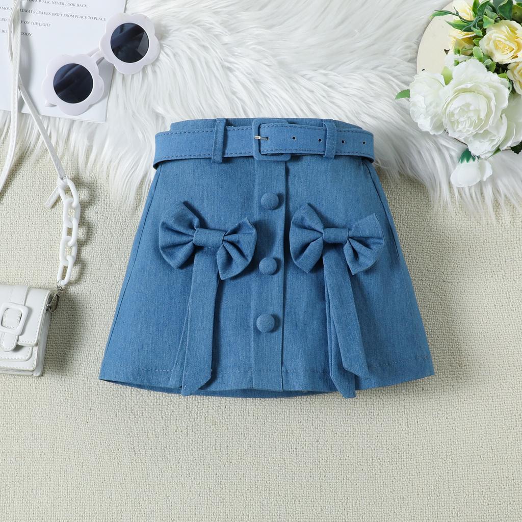 Детские летние платья для девочек 2-6 лет, новый топ с рукавами-крылышками и бантом + юбка, костюм, индивидуальная одежда